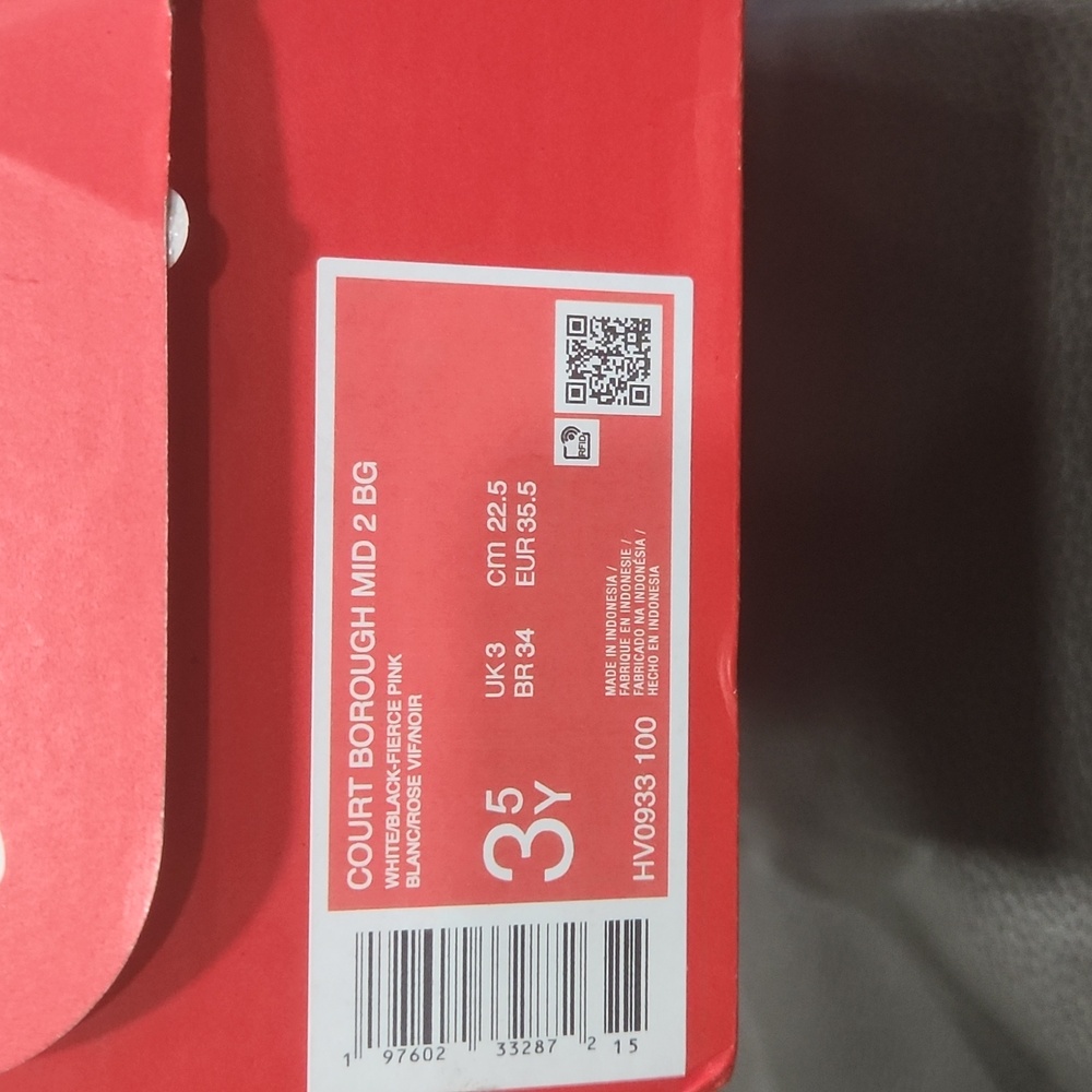 Nike High-Tops in Pink and Black Girls Court Borough Mid 2 Sz 3.5 - Picture 8 of 8